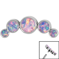 Titanium (Infinity) Bezel Set 5 Opal Crescent for Internal Thread shafts in 1.2mm
