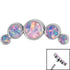 Titanium (Infinity) Bezel Set 5 Opal Crescent for Internal Thread shafts in 1.2mm