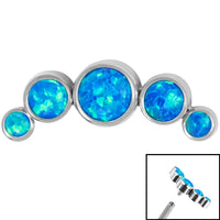 Titanium (Infinity) Bezel Set 5 Opal Crescent for Internal Thread shafts in 1.2mm