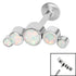 Titanium Internally Threaded Labrets 1.2mm - Infinity Titanium Bezel Set 5 Opal Crescent