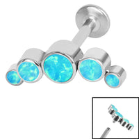 Titanium Internally Threaded Labrets 1.2mm - Infinity Titanium Bezel Set 5 Opal Crescent