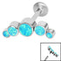 Titanium Internally Threaded Labrets 1.2mm - Infinity Titanium Bezel Set 5 Opal Crescent
