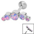 Titanium Internally Threaded Labrets 1.2mm - Infinity Titanium Bezel Set 5 Opal Crescent