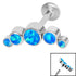 Titanium Internally Threaded Labrets 1.2mm - Infinity Titanium Bezel Set 5 Opal Crescent