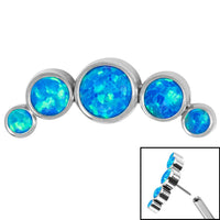 Titanium Threadless (Bend fit) (Infinity) Bezel Set 5 Opal Crescent