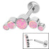 Titanium Threadless Labrets - Titanium (Bend-fit) (Infinity) Bezel Set 5 Opal Crescent
