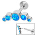 Titanium Threadless Labrets - Titanium (Bend-fit) (Infinity) Bezel Set 5 Opal Crescent