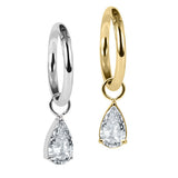 Titanium Hinged Segment Ring with Titanium Jewelled Pear Drop Charm