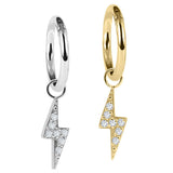 Titanium Hinged Segment Ring with Titanium Jewelled Lightning Bolt
