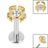 Titanium Internally Threaded Labrets 1.2mm - Steel Jewelled Crab