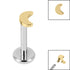 Titanium Internally Threaded Labrets 1.2mm - Titanium Crescent Moon