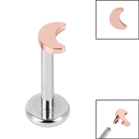 Titanium Internally Threaded Labrets 1.2mm - Titanium Crescent Moon