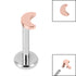 Titanium Internally Threaded Labrets 1.2mm - Titanium Crescent Moon