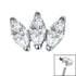 Titanium Claw Set 3 CZ Jewel Marquise Fan for Internal Thread shafts in 1.2mm