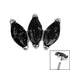 Titanium Claw Set 3 CZ Jewel Marquise Fan for Internal Thread shafts in 1.2mm