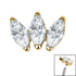 Titanium Claw Set 3 CZ Jewel Marquise Fan for Internal Thread shafts in 1.2mm