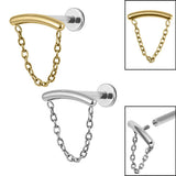 Titanium Internally Threaded Labrets 1.2mm - Titanium Single Loop Chain Drop