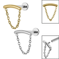 Titanium Internally Threaded Labrets 1.2mm - Titanium Single Loop Chain Drop