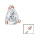 Steel Claw Set Jewelled Pear Cut for Internal Thread shafts in 1.2mm