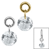 Titanium Charm - Floating Round Gem