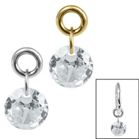 Titanium Charm - Floating Round Gem