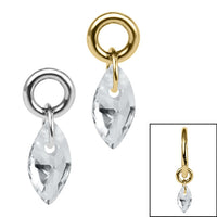 Titanium Charm - Floating Marquise Gem