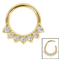 Steel Claw Set 7 Jewel Hinged Clicker Ring