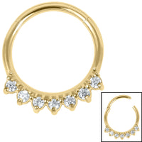 Steel Claw Set 7 Jewel Hinged Clicker Ring