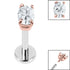 Titanium Internally Threaded Labrets 1.2mm - Steel Claw Set Jewelled Oval