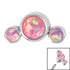 Titanium (Infinity) Bezel Set 3 Opal Crescent for Internal Thread shafts in 1.2mm