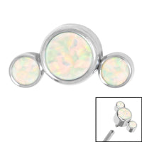 Titanium (Infinity) Bezel Set 3 Opal Crescent for Internal Thread shafts in 1.2mm
