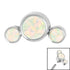 Titanium (Infinity) Bezel Set 3 Opal Crescent for Internal Thread shafts in 1.2mm