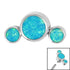 Titanium (Infinity) Bezel Set 3 Opal Crescent for Internal Thread shafts in 1.2mm