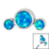 Titanium (Infinity) Bezel Set 3 Opal Crescent for Internal Thread shafts in 1.2mm