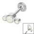 Titanium Internally Threaded Labrets 1.2mm - Infinity Titanium 3 Bezel Set Opal Crescent