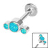 Titanium Internally Threaded Labrets 1.2mm - Infinity Titanium 3 Bezel Set Opal Crescent
