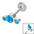 Titanium Internally Threaded Labrets 1.2mm - Infinity Titanium 3 Bezel Set Opal Crescent