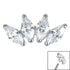 Titanium Claw Set 4 CZ Jewel Marquise Fan for Internal Thread shafts in 1.2mm