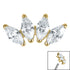 Titanium Claw Set 4 CZ Jewel Marquise Fan for Internal Thread shafts in 1.2mm