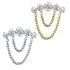Titanium Internally Threaded Labrets 1.2mm - Double Chain Floating 5 Jewelled Curve