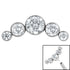 Titanium Threadless (Bend fit) (Infinity) Bezel Set 5 Jewel Crescent
