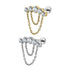 Titanium Internal Double Chain Floating 5 Jewelled Curve Top