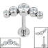 Titanium Threadless Labrets - Titanium (Bend-fit) (Infinity) Bezel Set 5 Jewel Crescent