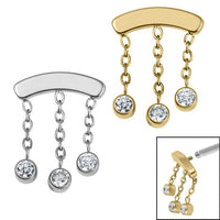 Titanium 3 Jewel Chain Drop for Internal Thread shafts in 1.2mm