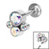 Titanium Internally Threaded Labrets 1.2mm - Infinity Titanium Bezel Set Jewelled Cluster