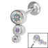 Titanium Internally Threaded Labrets 1.2mm - Infinity Titanium Bezel Set Jewelled Triple Curve