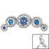 Titanium (Infinity) Bezel Set 5 Jewel Crescent for Internal Thread shafts in 1.2mm