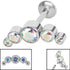 Titanium Internally Threaded Labrets 1.2mm - Infinity Titanium 5 Bezel Set Jewelled Crescent