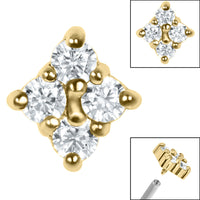 Steel Claw Set Jewelled Diamond Shape for Internal Thread shafts in 1.2mm