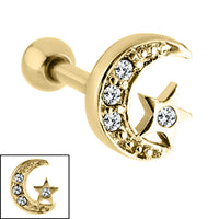 Steel Jewelled Star and Moon Micro Bar